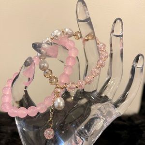 2 Piece Crystal Decor Beaded Bracelet